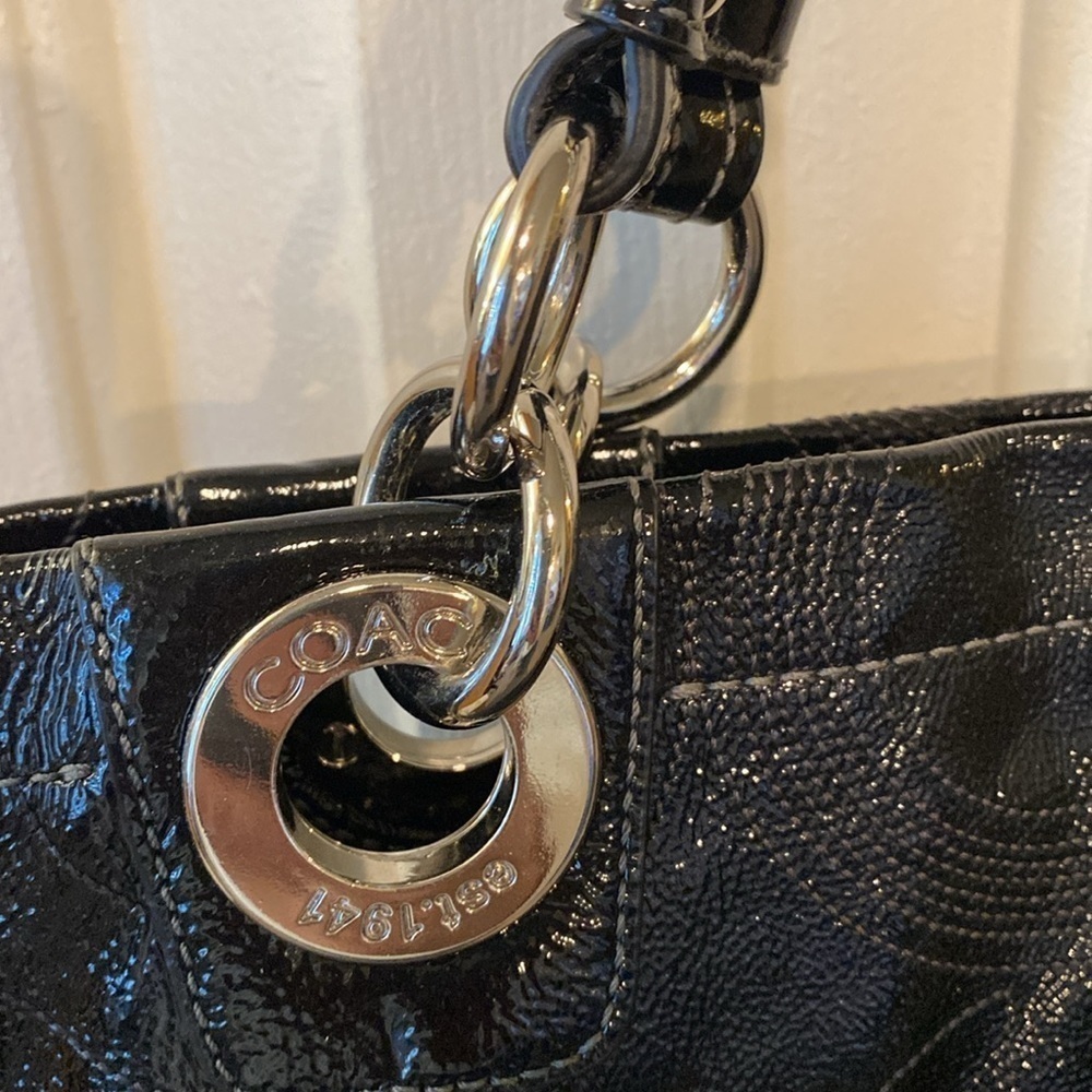 Coach Black Monogrammed Tote Bag in Like New Condition - Picture 6 of 11